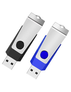 Paquete de 2 Unidades Flash USB 2.0 1GB Wooolken Negro Azul