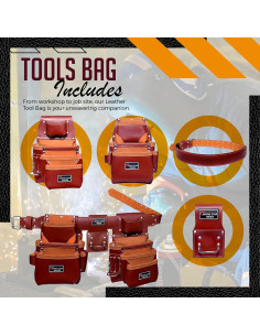 Cinturón de Herramientas de Cuero Rising Star 18 Bolsillos 2