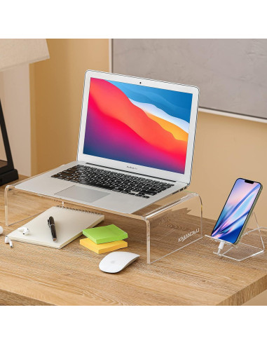Soporte de Monitor Acrílico KMANDLU 40.64x22.86 cm Ergonómico