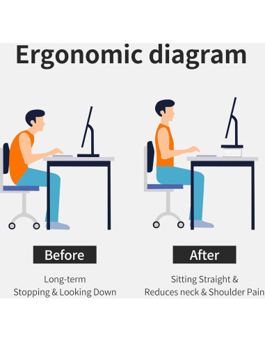 Soporte de Monitor Acrílico KMANDLU 40.64x22.86 cm Ergonómico