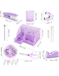 Organizador de Oficina Morado yuun con 11 Accesorios Incluidos 2