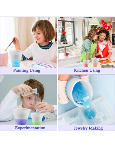 Conjunto de 4 Tazas Medidoras de Silicona Koonafy 50ml-500ml