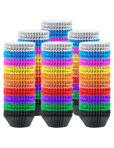 1000 Forros de Cupcake de Papel de Aluminio Vesici 5 cm Colorido