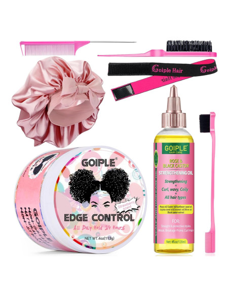 Kit de Estilizado Goiple 7pcs: Cera de Control de Bordes y Aceite