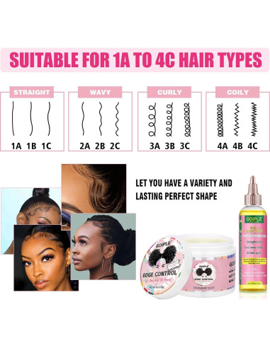 Kit de Estilizado Goiple 7pcs: Cera de Control de Bordes y Aceite