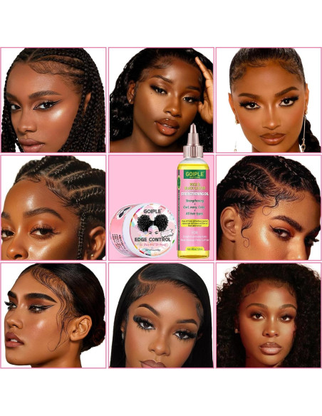 Kit de Estilizado Goiple 7pcs: Cera de Control de Bordes y Aceite