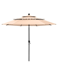 Paraguas de Patio Beige Sophia & William 3 Niveles 3.05 m