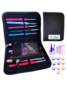 Set de Ganchillos Ergonomicos Elementos de Athena - Negro