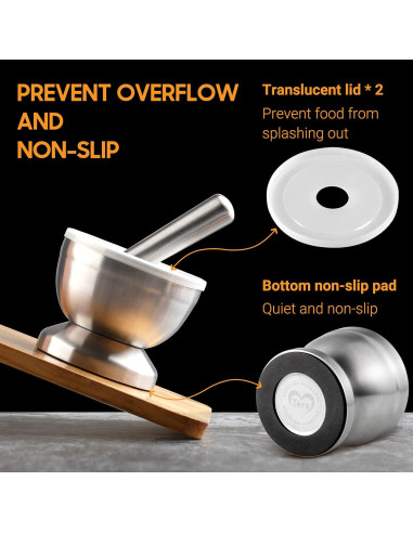 Mortero y Maja de Acero Inoxidable Tera 350ml - Sin Desorden