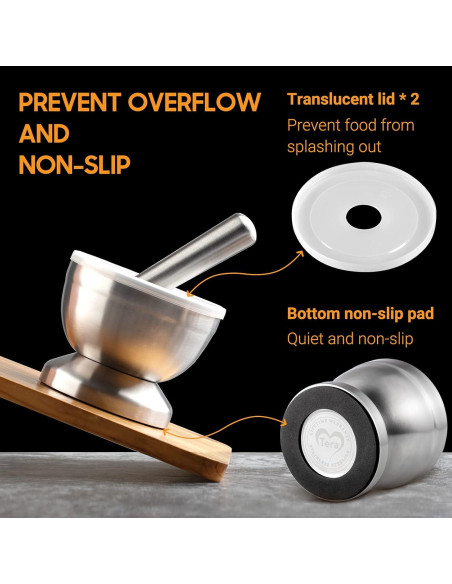 Mortero y Maja de Acero Inoxidable Tera 350ml - Sin Desorden