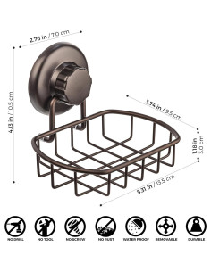 Fregadero de Jabón HASKO Acero Inoxidable Bronce 11.48x13.49 cm 2