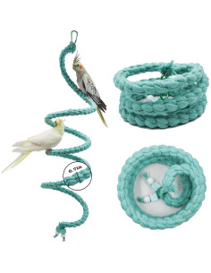 Percha de Cuerda Espiral Dnoifne 3M para Aves Azul 2