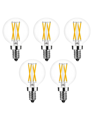 Bombillas LED E12 Dimmable 4W 2700K Candelabro Paquete de 5