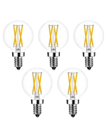 Bombillas LED E12 Dimmable 4W 2700K Candelabro Paquete de 5