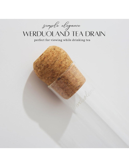 Infusores de Té de Vidrio 2 Pcs Werduoland con Tapa de Corcho