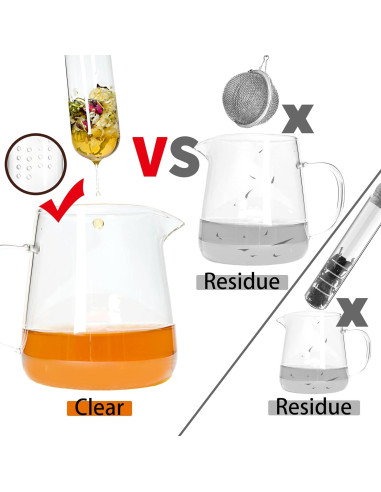 Infusores de Té de Vidrio 2 Pcs Werduoland con Tapa de Corcho