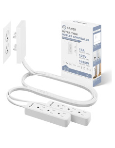 Cable de Extensión Plano Saker Doble 5 pies 6 Salidas 1625W