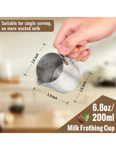 Jarra Espumadora de Leche HULISEN 200ml Acero Inoxidable