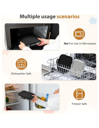 Caja Bento de Acero Inoxidable Howeemo 3 Compartimentos Negra