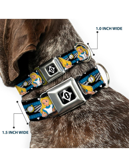 Collar de Perro Buckle-Down Disney 23-38 cm Negro y Blanco