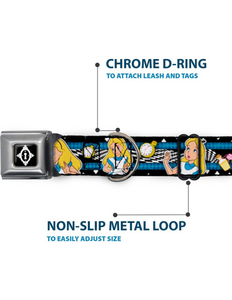 Collar de Perro Buckle-Down Disney 23-38 cm Negro y Blanco