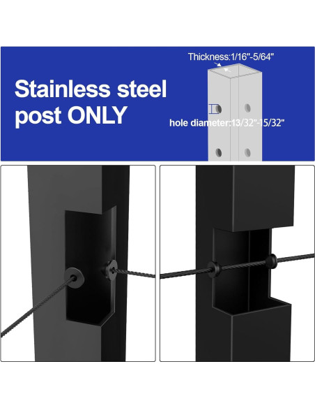 Grommets de Goma BLIKA para Barandillas de Cable - 50 Piezas