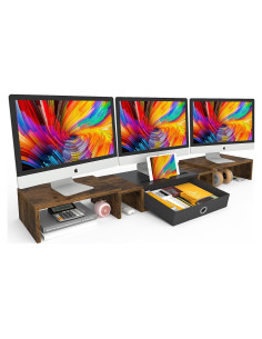 Soporte Elevador para 2-3 Monitores WESTREE Ajustable con Cajón