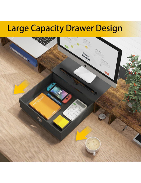 Soporte Elevador para 2-3 Monitores WESTREE Ajustable con Cajón