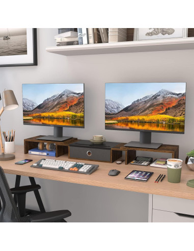 Soporte Elevador para 2-3 Monitores WESTREE Ajustable con Cajón