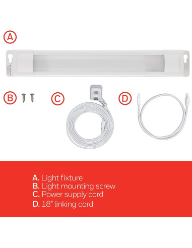 Luz LED Bajo Gabinete UltraPro 30.48 cm Enchufable 375 Lúmenes