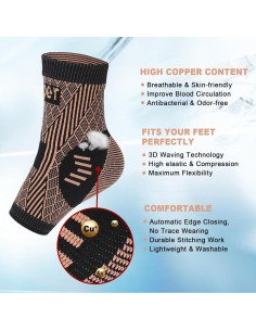 Soporte de Tobillo Vigorwise con Cobre - Férula y Compresión 2