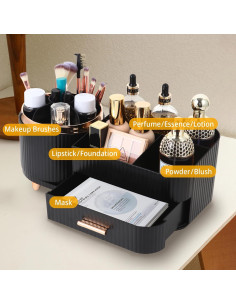 Organizador de Maquillaje Zufudo 3016 Negro Rotatorio 360 2