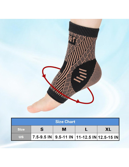 Soporte de Tobillo Vigorwise con Cobre - Férula y Compresión