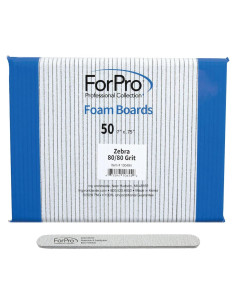 Limas de Uñas Doble Cara ForPro 80/80 Grano 17.78 cm - 50 Unidades