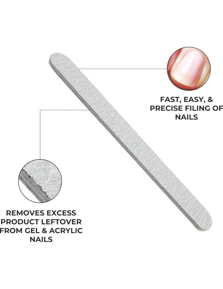 Limas de Uñas Doble Cara ForPro 80/80 Grano 17.78 cm - 50 Unidades