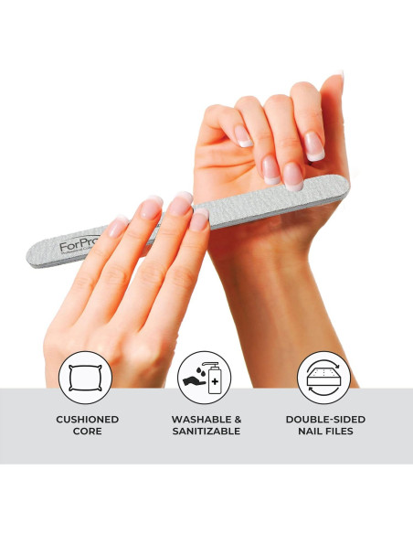Limas de Uñas Doble Cara ForPro 80/80 Grano 17.78 cm - 50 Unidades
