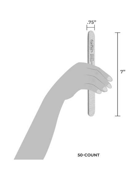 Limas de Uñas Doble Cara ForPro 80/80 Grano 17.78 cm - 50 Unidades