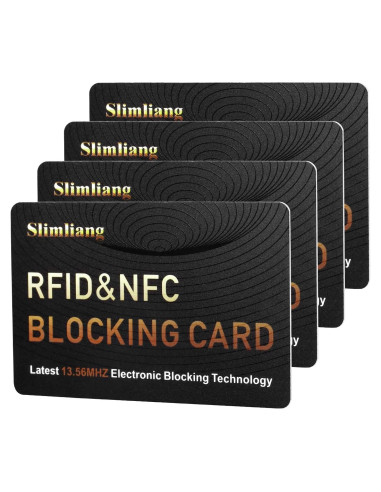 Paquete de 4 Tarjetas Antirrobo RFID Slimliang Oro