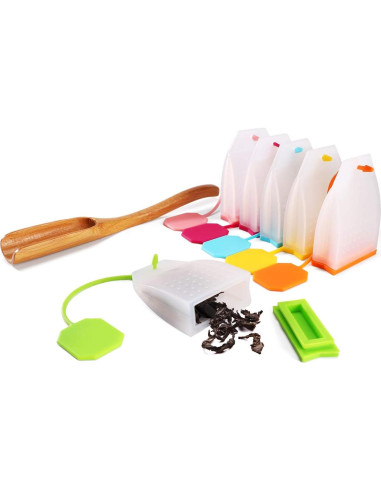 Paquete de 6 Infusores de Té Reutilizables Exptolii Silicona