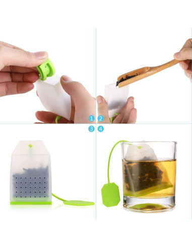 Paquete de 6 Infusores de Té Reutilizables Exptolii Silicona