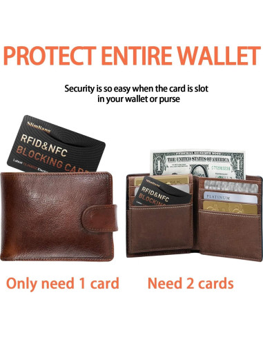 Paquete de 4 Tarjetas Antirrobo RFID Slimliang Oro