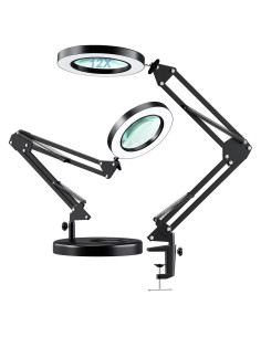 Lámpara de Aumento LED HITTI 12X con Lente de Vidrio 4.2"