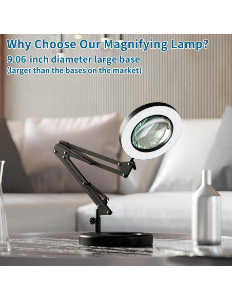 Lámpara de Aumento LED HITTI 12X con Lente de Vidrio 4.2"