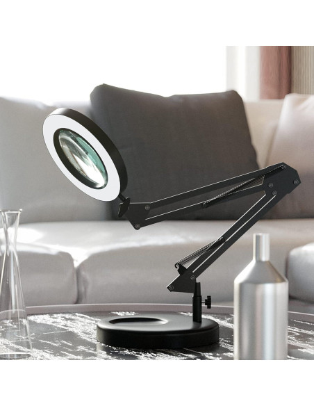 Lámpara de Aumento LED HITTI 12X con Lente de Vidrio 4.2"