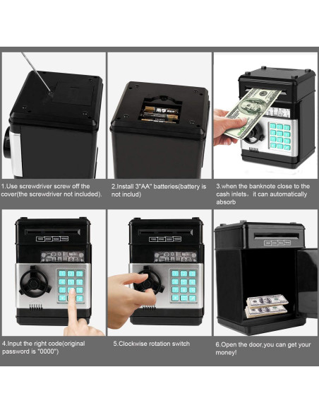 Banco Electrónico Adevena Mini ATM para Niños con Contraseña