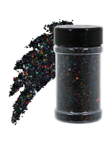 Glitter Holográfico Grueso TORC 113.4g Negro para Manualidades