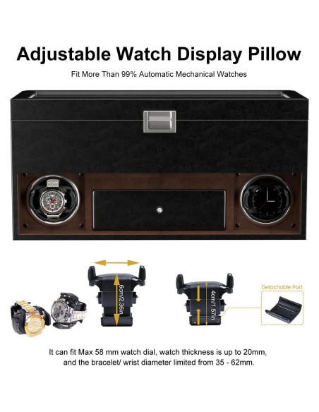 Estuche Cargador de Relojes DUKWIN 16 Ranuras Negro