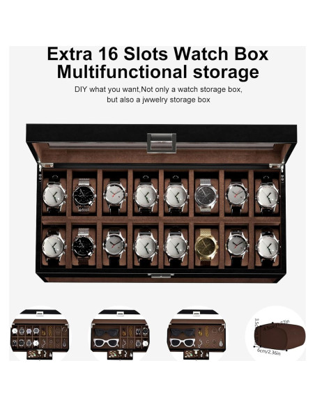 Estuche Cargador de Relojes DUKWIN 16 Ranuras Negro