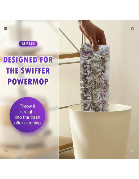 18 Paños Desechables Pure Realm para Mopa Swiffer PowerMop