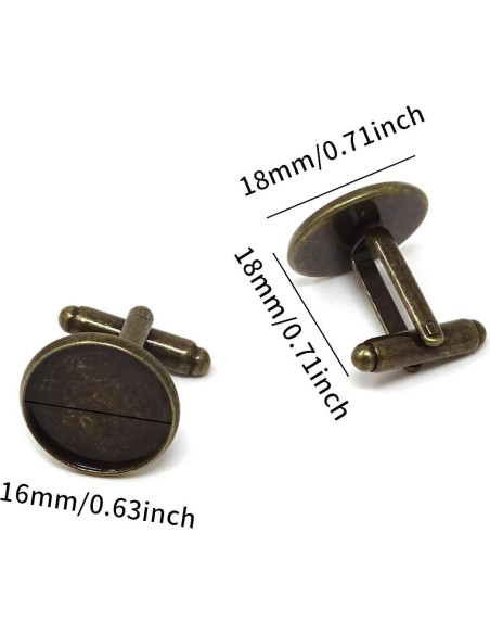 Botones de Manga Francés Honbay 10 Piezas Latón 16mm